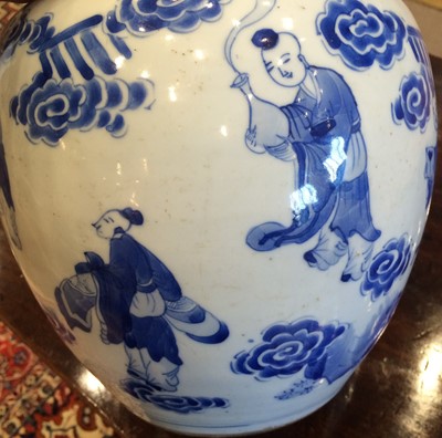 Lot 595 - A Chinese Porcelain Jar, in Kangxi style, of...