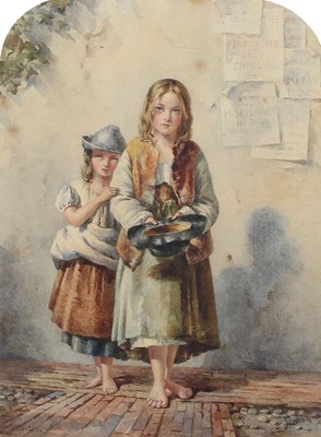 Lot 1023 - S*E*Hewitt (19th Century) "Beggar Girls"...