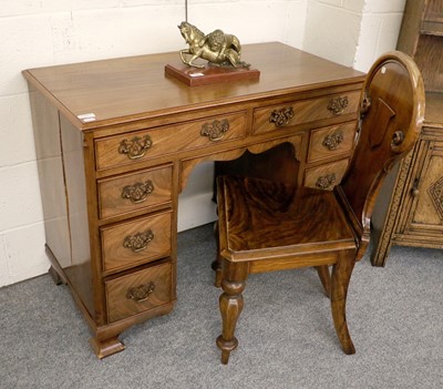 Lot 1377 - A Georgian Style Mahogany Knee Hole Desk, 97cm...