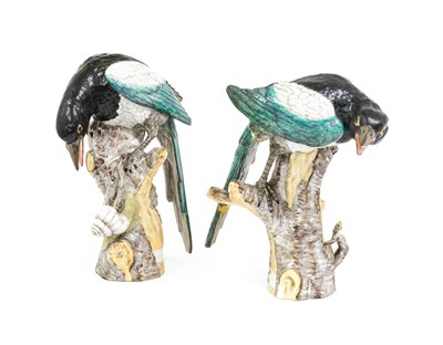 Lot 96 - A Pair of Berlin Porcelain Models of Magpies,...