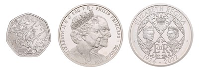 Lot 437 - 3x Royal Mint, Silver Proof Coins, comprising;...