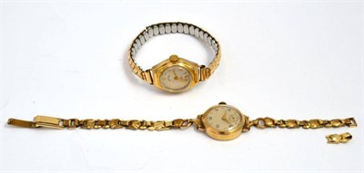 Lot 55 - A 9ct gold ladies wristwatch and another (2)