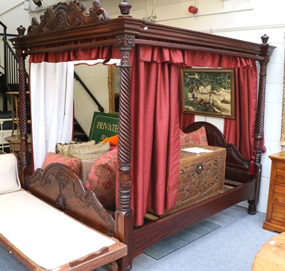 Lot 1388 - A 19th Century Style Mahogany Four Poster Bed,...