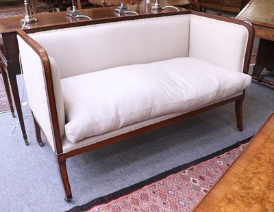 Lot 1400 - An Edwardian Inlaid Mahogany Parlour Settee,...