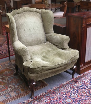 Lot 1413 - An 18th Century Mahogany Framed Wingchair,...