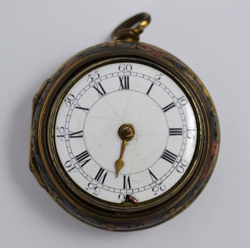 Lot 59 - An 18th century pair cased pocket watch, in a silver gilt case