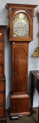 Lot 1186 - An Eight Day Longcase Clock, 12" arch brass...