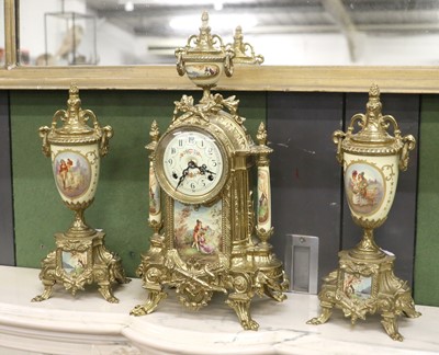 Lot 1430 - A Gilt Metal and Porcelain Mounted Striking...