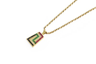 Lot 140 - A Multi-Gem Set Pendant on Chain, the...