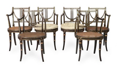 Lot 805 - A Set of Six Regency Simulated Rosewood and...