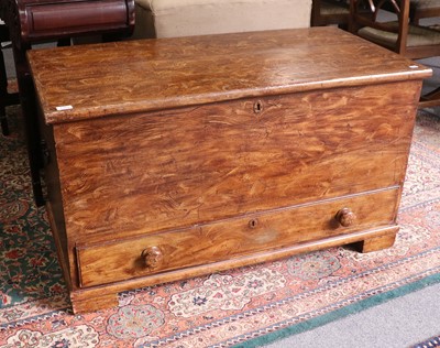 Lot 1353 - A Scumbled Pine Blanket Chest, with base...