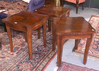 Lot 1360 - A Set of Three Mahogany Lamp Tables, with...