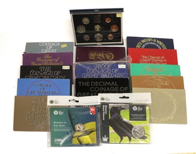 Lot 348 - 14x UK Proof Sets, to include; 1970, 1971,...