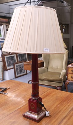 Lot 1419 - An ''ACANTO'' Red Painted Table Lamp, with...