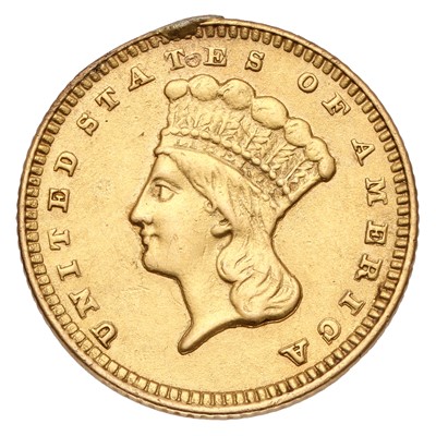 Lot 329 - USA, Gold Dollar 1874 (.900 gold, 15mm, 1.58g)...