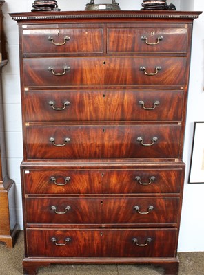 Lot 1181 - A George III Mahogany Chest on Chest, 112cm by...