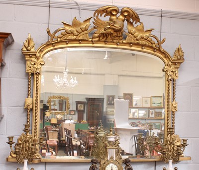 Lot 1183 - A William IV Gilt Framed Over Mantel Mirror,...