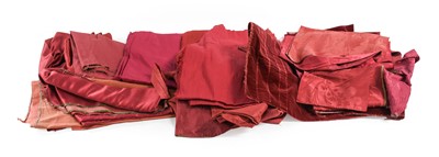 Lot 2047 - 19th and 20th Century Red Damask or Plain Silk...