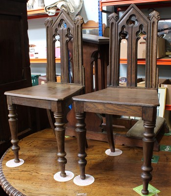 Lot 1215 - A Pair of Early 20th Century Oak Eclesiastical...