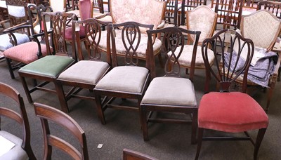 Lot 1249 - Chairs; a set of three elm country sidechairs,...