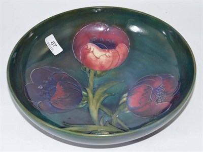 Lot 87 - A Moorcroft poppy pattern bowl (a.f.) 31cm diameter
