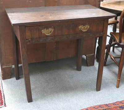 Lot 1512 - An 18th Century Oak Side Table, fitted with a...