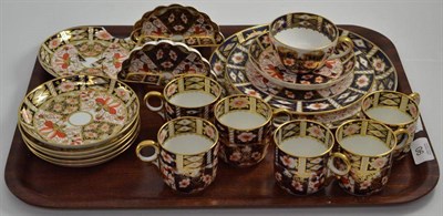 Lot 90 - A quantity of Royal Crown Derby including six cups and saucers (a.f.), two fanned small dishes etc