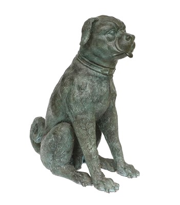 Lot 169 - A Life-Size Bronze Sculpture of a Seated Hound,...