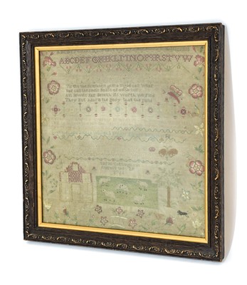 Lot 2198 - A Decorative Alphabet and Verse Sampler Worked...