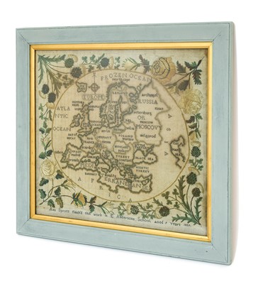 Lot 2195 - Embroidered Map Sampler of Europe Worked by...