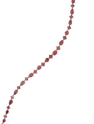 Lot 2371 - A Georgian Garnet Necklace the central oval...