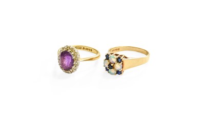 Lot 126 - An 18 Carat Gold Amethyst and Diamond Cluster...