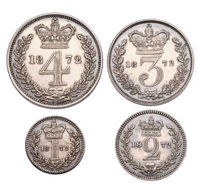 Lot 134 - Victoria, Maundy Set 1872; 4 coin set...