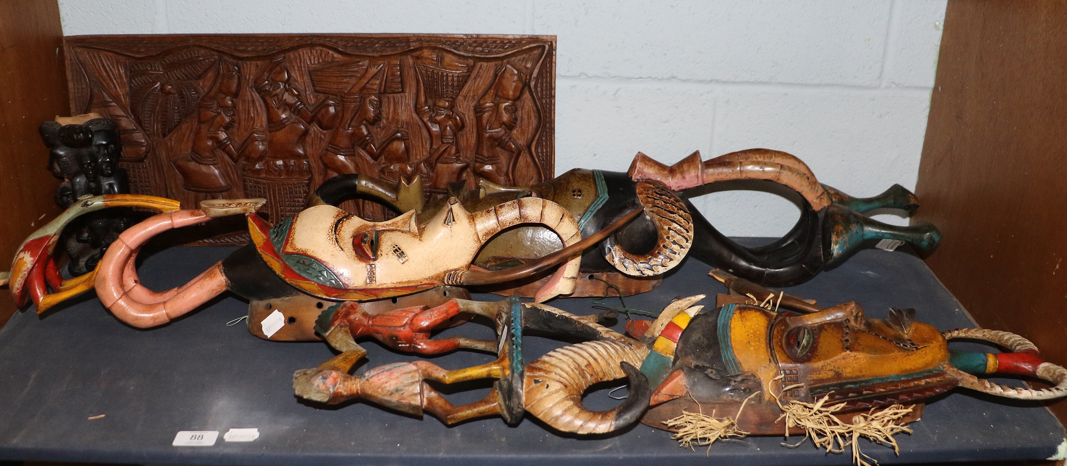 Lot 88 Four Tribal Painted and Carved Wood Masks;