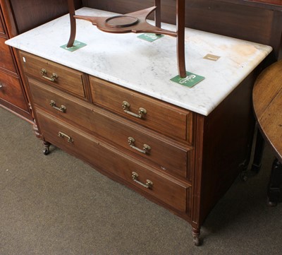 Lot 1224 - An Edwardian Marble Topped Washstand, three...