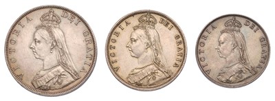 Lot 109 - Victoria, Double Florin, Halfcrown and Florin,...