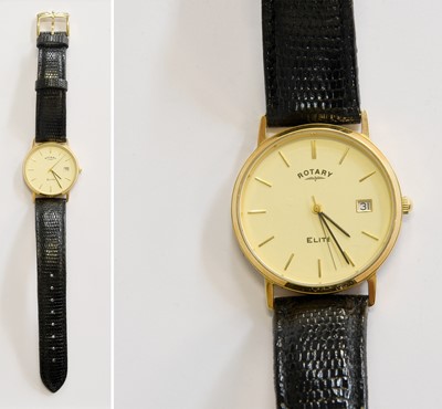 Lot 182 - An 18 Carat Gold Rotary Elite Wristwatch,...