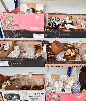 Lot 307 - Seven Boxes of Assorted Ceramics and Glass,...