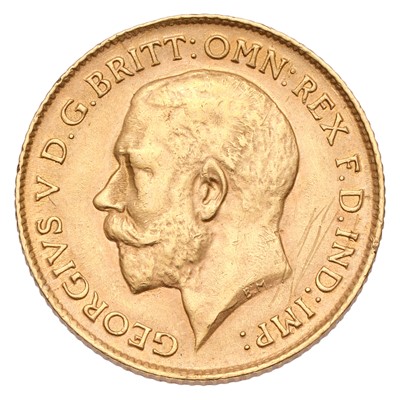 Lot 240 - George V, Half Sovereign 1914; scratches to...