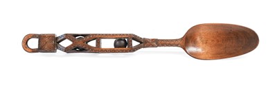 Lot 242 - A Welsh Fruitwood Love Spoon, mid 19th century,...