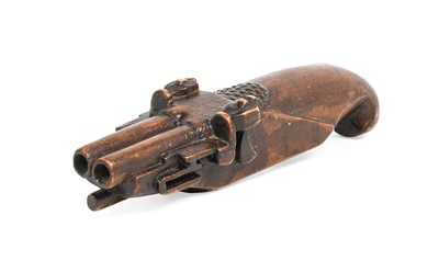 Lot 245 - A Treen Pistol Snuff Box, early 19th century,...