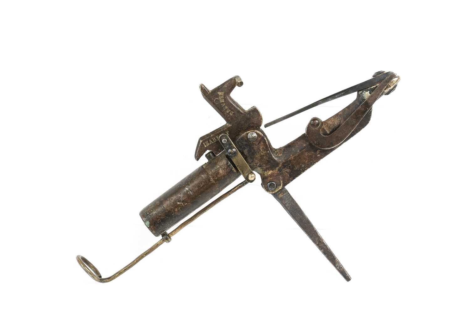 Spring Gun Good Lot 194 - A French Percussion Trap/Spring Gun, 19th