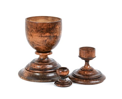 Lot 249 - A Turned Wood Wassail Cup, Cover and Stand,...