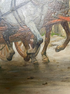 Lot 1046 - George Wright (1860-1942) Stagecoach leaving...