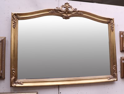 Lot 1394 - A Modern Gilt Framed Over Mantel Mirror, 130cm...