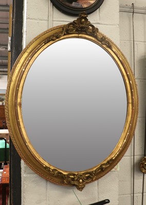 Lot 1454 - A Gilt Framed Oval Mirror, 76cm by 61cm