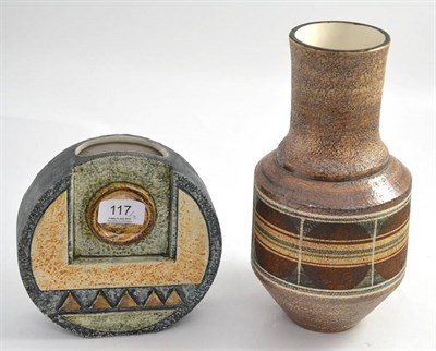 Lot 117 - A Troika wheel vase, painters mark HB and another Troika vase