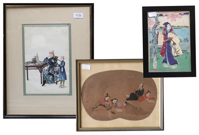 Lot 1132 - A Chinese Watercolour on Pith Paper, mid 19th...