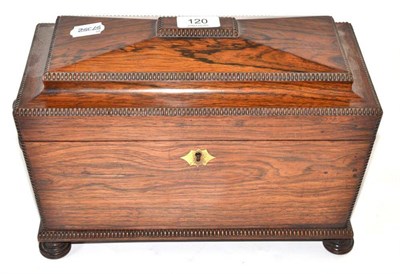 Lot 120 - A late George III mahogany tea caddy