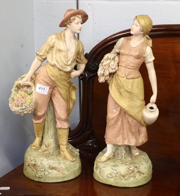 Lot 411 - A Pair of Royal Dux Figures, early 20th...